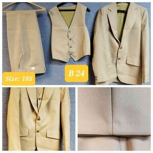3 Piece Boys Suit | Brand:  Unknown | Color:  Tan | RRR Apparel